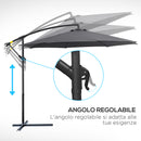 Ombrellone da Giardino Decentrato in Acciaio Ø3m  Grigio