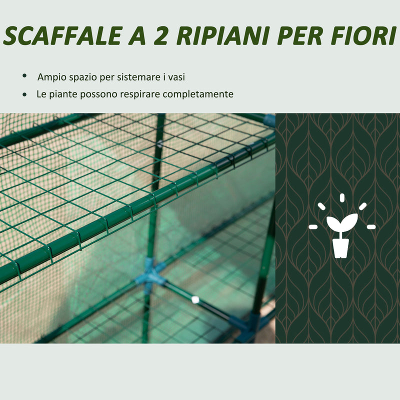 Serra a Tunnel da Giardino 214x143x195 cm in Acciaio e PE  Verde