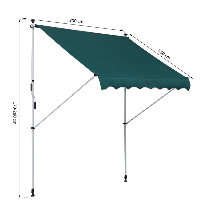 Tenda da Sole Avvolgibile 2x1,5m  Verde