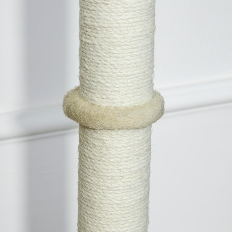 Albero Tiragraffi per Gatti 61x41x96 cm con Corda di Juta  Beige