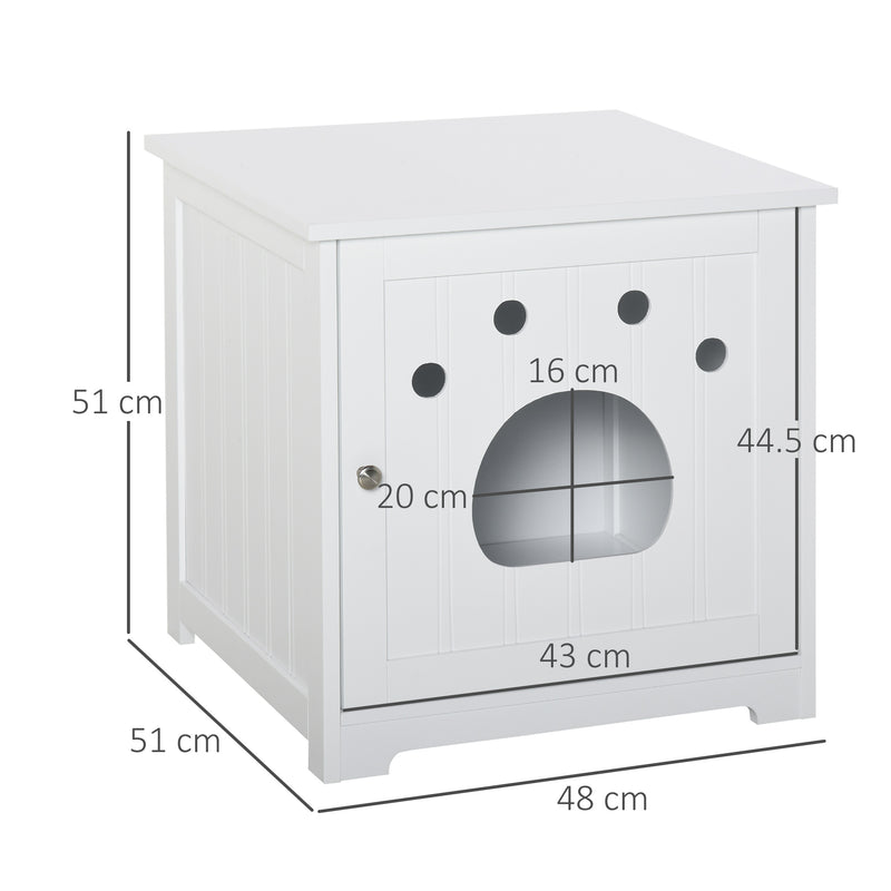 Cuccia per Gatti e Piccoli Cani 48x51x51 cm in MDF  Bianco