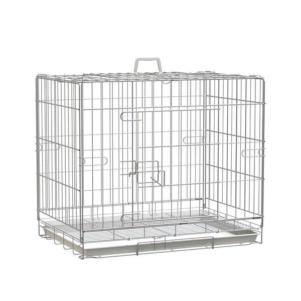 prezzo Gabbia Trasportino per Cani Gatti 61x43x53 cm Pieghevole in Metallo