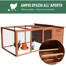 Pollaio Gabbia per Galline da Esterno 221x145x81 cm in Legno 