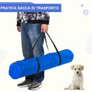 Set Ostacoli e Slalom per Addestramento Cani con Sacca di Trasporto  Blu e Rosso
