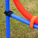 Set Ostacoli e Slalom per Addestramento Cani con Sacca di Trasporto  Blu e Rosso