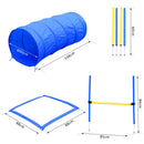 Set Ostacoli Slalom e Tunner per Addestramento Cani con Sacca di Trasporto  Giallo e Blu