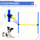 Set Ostacoli Slalom e Tunner per Addestramento Cani con Sacca di Trasporto  Giallo e Blu