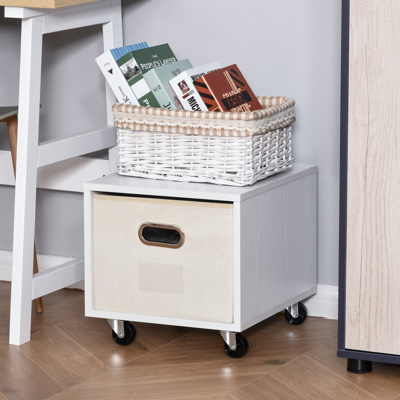 Cassettiera Portadocumenti da Ufficio 36x40x35 cm con Ruote  Bianca