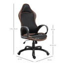 Sedia da Gaming Girevole Reclinabile in Tessuto  Marrone