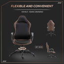 Sedia da Gaming Girevole Reclinabile in Tessuto  Marrone