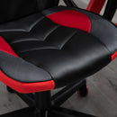 Sedia da Gaming Girevole Reclinabile in Similpelle  Nera e Rossa