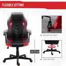 Sedia da Gaming Girevole Reclinabile in Similpelle  Nera e Rossa