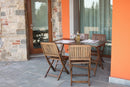 Set Tavolo e 4 Sedie Pieghevoli da Giardino in Legno di Carpino