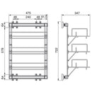 Porta Scarpe Estraibile per Armadio 3 Ripiani in Acciaio e Plastica Emuca Grigio Metallizzato