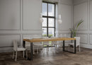 Tavolo Allungabile 140-400x90x77 cm Tecno Premium Quercia Natura Telaio Antracite 