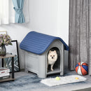 Cuccia per Cani Taglia Piccola 59x75x66 cm in Plastica Blu e Grigia