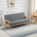 Divano 3 Posti 154,5x68x73 cm in Tessuto e Legno Grigio