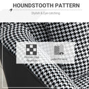 Poltrona Imbottita in Lino e Metallo Nero e Bianco