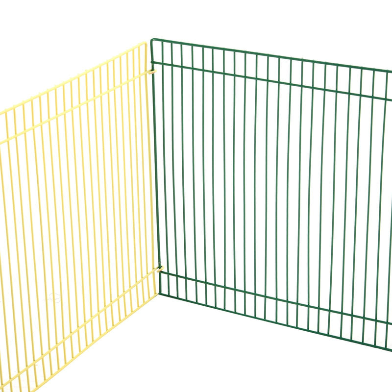 Recinto Recinzione per Animali Domestici 8pz 69x69x23 cm in Metallo Multicolor