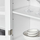 Mobile da Cucina Credenza con Ante e Cassetti 68x39,5x170 cm in Legno Bianca