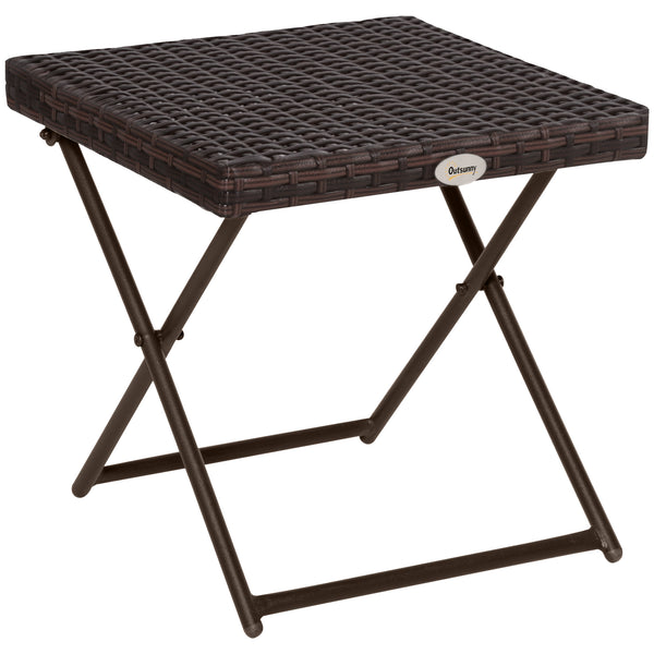 sconto Tavolino Pieghevole da Giardino 40x40x40 cm in Rattan Sintetico Marrone