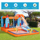 Castello Giostra Gonfiabile 370x270x185 cm con Scivolo Piscina e Pompa Multicolor
