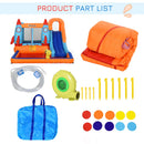 Castello Giostra Gonfiabile 370x270x185 cm con Scivolo Piscina e Pompa Multicolor