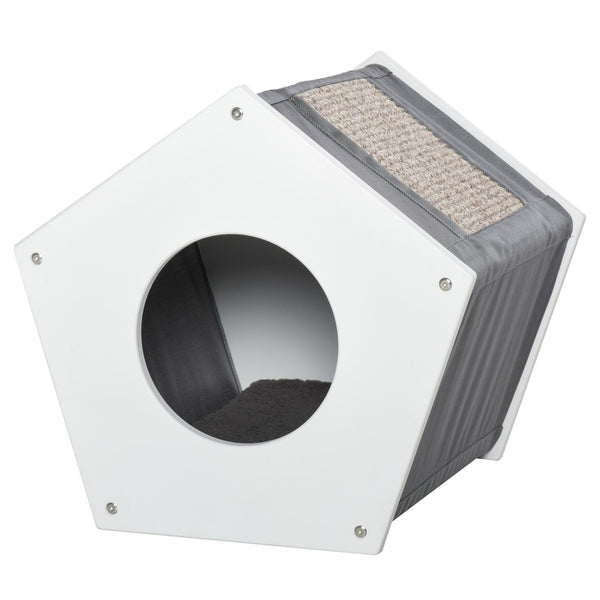 Cuccia per Gatti 41x41x39 cm con Tiragraffi Bianca prezzo