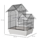 Gabbia per Uccelli 39x34x47 cm in Metallo Bianca