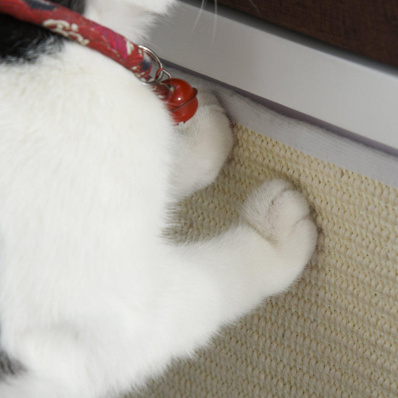 Cuccia per Gatti 41x30x36 cm in Legno con Tiragraffi Bianca