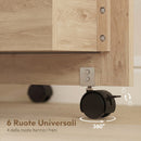 Tavolo Cucito Pieghevole 160x40x81,5 cm con Ruote 4 Contenitori 20 Perni e Ripiano in Truciolato Quercia      