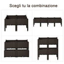 Fioriera da Giardino 40x40x44 cm in Polipropilene Marrone