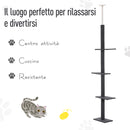 Albero Tiragraffi per Gatti 431x27x228-260 cm  Grigio