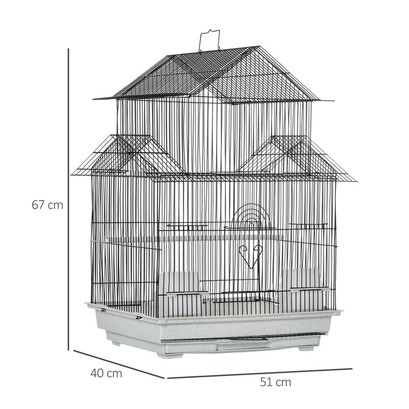Gabbia per Uccelli 51x40x67 cm in Metallo Bianca