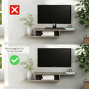 Mobile Sotto TV Sospeso 152,4x29,8x21 cm in Legno Grigio Cemento