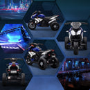 Moto Elettrica per Bambini 3-5 Anni 86x42x52 cm Batteria 6V Velocità 3km/h Blu   