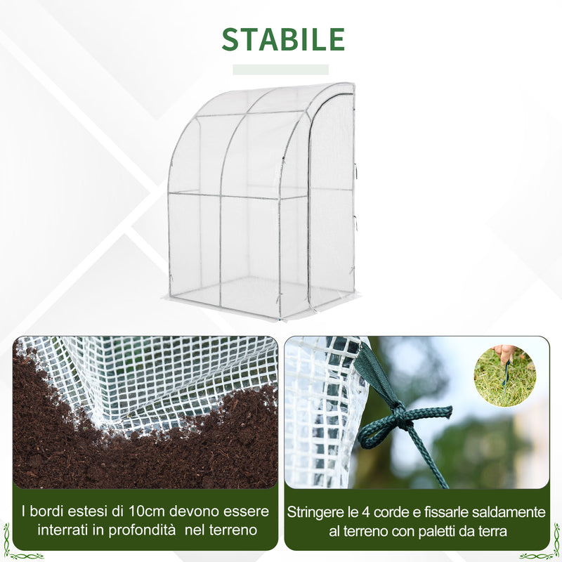 Serra da Giardino a Parete 143x118x212 cm in Polietilene Bianco