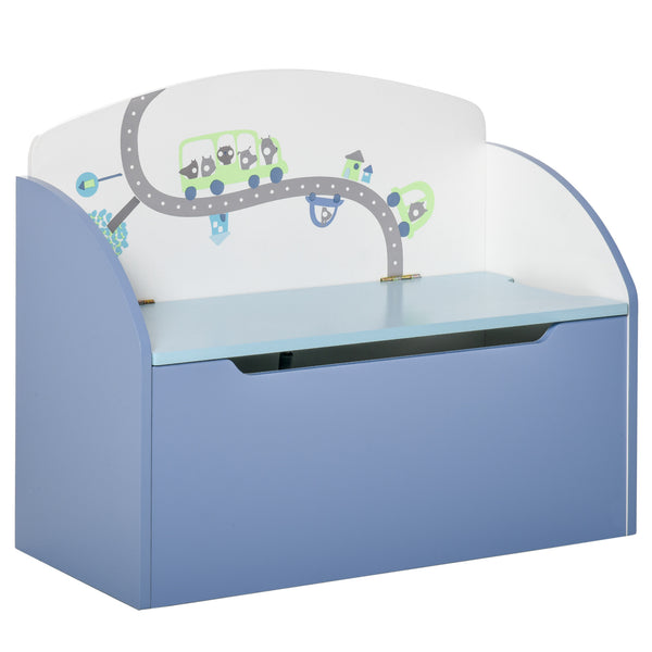 Cassapanca Baule Portagiochi 60x30x50 cm IN MDF Blu sconto