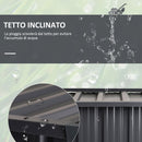 Casetta Box da Giardino in Lamiera per Robot Tagliaerba 88x87x60 cm in Acciaio Nero