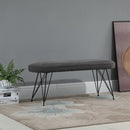 Panca Ingresso 106x35x45 cm in Lino Grigio