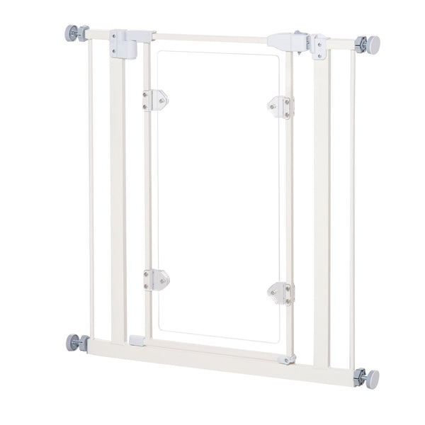 Cancelletto di Sicurezza per Animali Domestici 76,9-81,9 cm in Ferro Bianco sconto