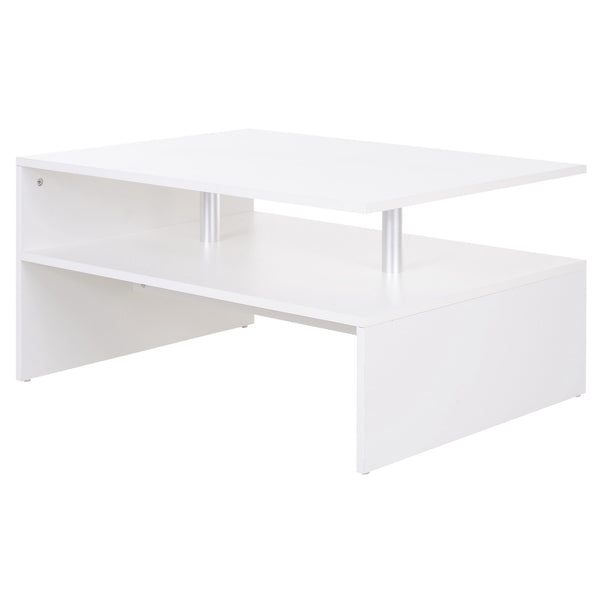 Tavolino Basso 90x60x42 cm in Truciolato Bianco sconto