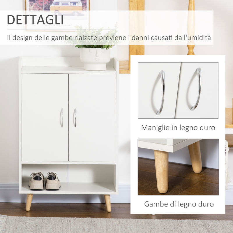 Mobile Scarpiera 60x30x92 cm in Legno Truciolare Bianco