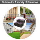 Set 4 Fioriere da Giardino Rialzate in Polipropilene Effetto Rattan Marrone