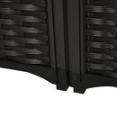 Set 4 Fioriere da Giardino Rialzate in Polipropilene Effetto Rattan Marrone