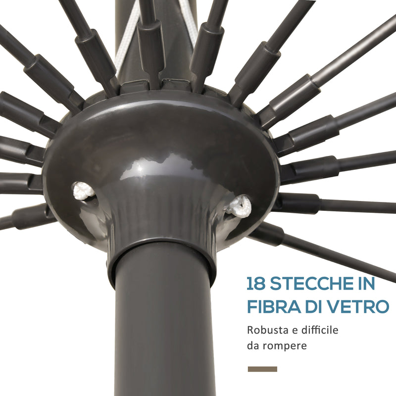 Ombrellone da Giardino Ø2,55m con Manovella Bianco Crema