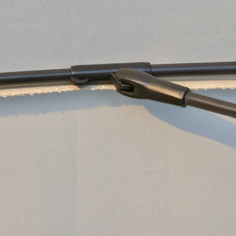 Ombrellone da Giardino Ø2,55m con Manovella Bianco Crema