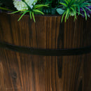 Set 3 Vasi da Giardino per Piante e Fiori in Legno Carbonizzato