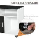 Mobile Porta Stampante con Cassetti 100x35x65 cm in Legno Truciolare Nero e Bianco