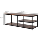 Mobile TV 120x40x45 cm in Metallo e Truciolare Nero e Marrone